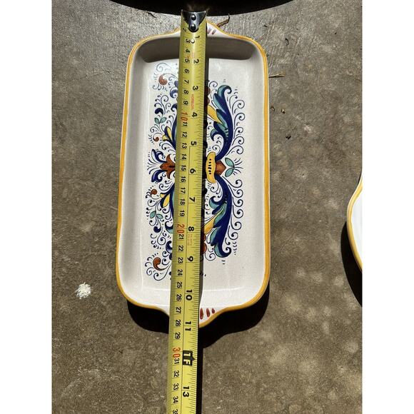 Lot of 4 Nova Deruta Italy Platter Serving Pieces Set Dinnerware Hand Painted - Picture 5 of 8